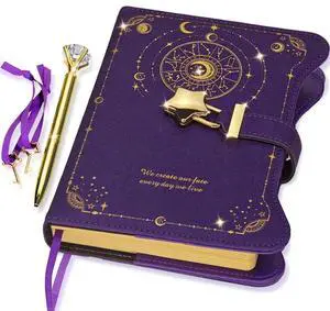 Diary with Lock and Keys for Girls Gift Ideas, 360 Pages Journal Elegant Gift Box for Teen Girls, B6 Kraft Pages Refillable Notebook with Pen and Bookmark for Writing, Astro Purple Diary with Lock and Keys for Girls Gift Ideas, 360 Pages Journal Elegant Gift Box for Teen Girls, B6 Kraft Pages Refillable Notebook with Pen and Bookmark for Writing, Astro Purple