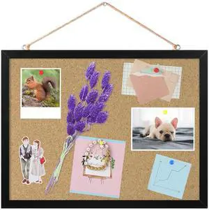 Small Cork Bulletin Board for Wall 15.7x12 Inch Black Wood Frame Natural Cork Material, Home Office Message Board, Hanging Photos and Vision Notes,Rectangle Black Frame With Pins Small Cork Bulletin Board for Wall 15.7x12 Inch Black Wood Frame Natural Cork Material, Home Office Message Board, Hanging Photos and Vision Notes,Rectangle Black Frame With Pins