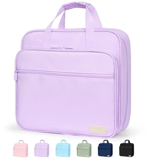Zipper Binder Bag, 2 Inch 3 Ring O-Ring Binder, 5-Tab Dividers Folder Expanding File Folder, Paper Organizer Holds 900 Sheets, Binder Storage with Handle School Classroom Office Supplies, Purple Zipper Binder Bag, 2 Inch 3 Ring O-Ring Binder, 5-Tab Dividers Folder Expanding File Folder, Paper Organizer Holds 900 Sheets, Binder Storage with Handle School Classroom Office Supplies, Purple