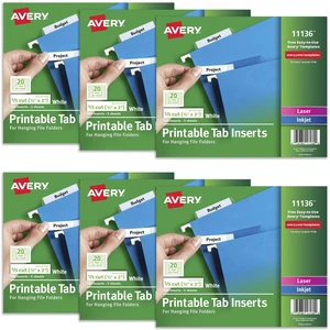 Insertable Index Tabs, 2" White, Laser/Inkjet, 600 Tabs For Indexing Files and Hanging Folders, Self-Adhesive Paper Tabs, 1/5-Cut Side-by-Side Design, Two-Sided Printing Insertable Index Tabs, 2" White, Laser/Inkjet, 600 Tabs For Indexing Files and Hanging Folders, Self-Adhesive Paper Tabs, 1/5-Cut Side-by-Side Design, Two-Sided Printing
