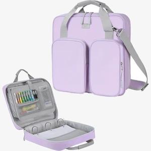 4 Inch Zipper Binder 3 Ring with Shoulder Strap,Tough/Multi-Pocket Binder Bag with Laptop organizer for School Travel,Fit 13" MacBook & Tablet,800 Sheets Capacity,Water Resistant,Light Purple 4 Inch Zipper Binder 3 Ring with Shoulder Strap,Tough/Multi-Pocket Binder Bag with Laptop organizer for School Travel,Fit 13" MacBook & Tablet,800 Sheets Capacity,Water Resistant,Light Purple