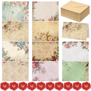 Blank Note Cards and Envelopes, 100 Pcs, Vintage Floral 10 Vintage Floral Designs, Peel Seal Heart Stickers, Great for Thank You Notes, Party Invites, Weddings, Greetings Blank Note Cards and Envelopes, 100 Pcs, Vintage Floral 10 Vintage Floral Designs, Peel Seal Heart Stickers, Great for Thank You Notes, Party Invites, Weddings, Greetings