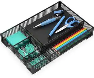 Desk Drawer Organizer, Office Desk Organizer Tray with 5 Dividers, Pen Pencil Drawer Organizer for Office Supplies, Desktop, Bathroom, Kitchen, Makeup, Vanity Desk Drawer Organizer, Office Desk Organizer Tray with 5 Dividers, Pen Pencil Drawer Organizer for Office Supplies, Desktop, Bathroom, Kitchen, Makeup, Vanity