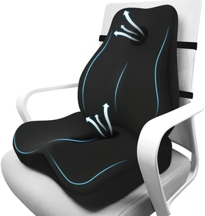 Lumbar Support Pillow & Seat Cushion for Office Chair, Memory Foam Office Chair Cushion for Tailbone Pain Relief and Lower Back Support, Ergonomic Desk Chair Cushion for Gaming,Wheelchair,Home Lumbar Support Pillow & Seat Cushion for Office Chair, Memory Foam Office Chair Cushion for Tailbone Pain Relief and Lower Back Support, Ergonomic Desk Chair Cushion for Gaming,Wheelchair,Home