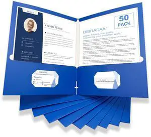 ® 50 Packs Blue Paper Folders with Pockets,Paper Folder Surface with Waterproofing,Letter Size,Holds 100 Plus Sheets,for School,Office,Business.(50, Dark Blue) ® 50 Packs Blue Paper Folders with Pockets,Paper Folder Surface with Waterproofing,Letter Size,Holds 100 Plus Sheets,for School,Office,Business.(50, Dark Blue)