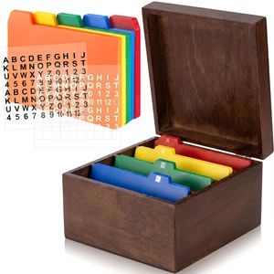 5 x 8 Inches Index Card Holder Set, Bamboo Organizer Box, Brown Holds 1200 Cards with 50 Index Card Organizer Dividers & 2 Sheets Alphabet Number Stickers for Office Home Kitchen Filing 5 x 8 Inches Index Card Holder Set, Bamboo Organizer Box, Brown Holds 1200 Cards with 50 Index Card Organizer Dividers & 2 Sheets Alphabet Number Stickers for Office Home Kitchen Filing