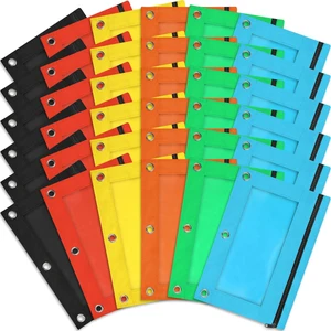 30 Pack Pencil Pouch Bulk, Pencil Pouches for 3 Ring Binder, Zipper Pencil Pouch Bulk for School, Home and Office, Assorted Colors 30 Pack Pencil Pouch Bulk, Pencil Pouches for 3 Ring Binder, Zipper Pencil Pouch Bulk for School, Home and Office, Assorted Colors