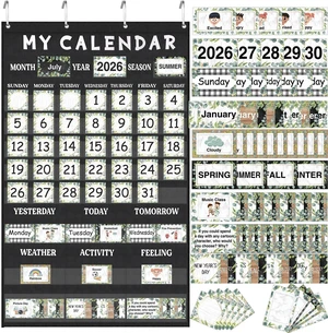 Eucalyptus Classroom Calendar Pocket Chart Bulletin Board Set Decor Calendar Bulletin Board Set with Pocket Season Festival Weather Calendar Pocket Chart for Back to School Classroom Supplies Eucalyptus Classroom Calendar Pocket Chart Bulletin Board Set Decor Calendar Bulletin Board Set with Pocket Season Festival Weather Calendar Pocket Chart for Back to School Classroom Supplies