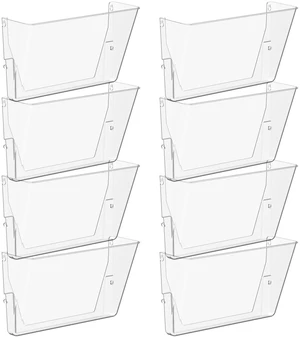 Single Pocke Wall Mount File Holder Organizer (Clear, 8 Pack) Acrylic Hanging Wall Organizer, Plastic Wall Mount Mails Magazines Organizer for Office and Home Single Pocke Wall Mount File Holder Organizer (Clear, 8 Pack) Acrylic Hanging Wall Organizer, Plastic Wall Mount Mails Magazines Organizer for Office and Home