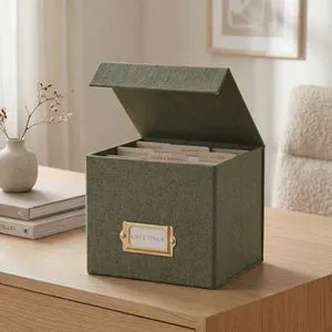 Beautiful Greeting Card Organizer Box With Dividers Holds Up to 300 Cards Sturdy Linen Storage Box Easily Organizes Small or Large Greetings in Style - Cute Holder Keeps Them Safe Beautiful Greeting Card Organizer Box With Dividers Holds Up to 300 Cards Sturdy Linen Storage Box Easily Organizes Small or Large Greetings in Style - Cute Holder Keeps Them Safe