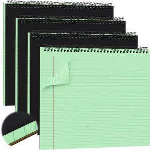 4 Landscape Legal Pad 11 x 9.5 College Ruled Top Spiral Horizontal Notebook 4 Green Pads, 40 Sheets Each, Hole Punched Pages, Simple Color Coding for Classes, Projects, Meetings and Daily Note Taking 4 Landscape Legal Pad 11 x 9.5 College Ruled Top Spiral Horizontal Notebook 4 Green Pads, 40 Sheets Each, Hole Punched Pages, Simple Color Coding for Classes, Projects, Meetings and Daily Note Taking