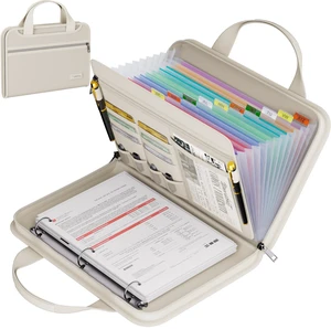 Fireproof Accordion File Folder with Handle, Document Organizer Expanding File Folder with 13 Pockets, Multiple Pockets, Water Resistant,Portable Travel Home Safe for A4 File,Travel,Beige Fireproof Accordion File Folder with Handle, Document Organizer Expanding File Folder with 13 Pockets, Multiple Pockets, Water Resistant,Portable Travel Home Safe for A4 File,Travel,Beige