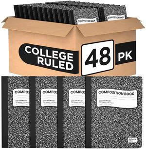 Composition Notebook College Ruled Composition Notebooks Black Bulk Marble College Ruled Notebook Hard Cover 100 sheets, 200 Pages 9.75 x 7.25 (48 Pack) Composition Notebook College Ruled Composition Notebooks Black Bulk Marble College Ruled Notebook Hard Cover 100 sheets, 200 Pages 9.75 x 7.25 (48 Pack)