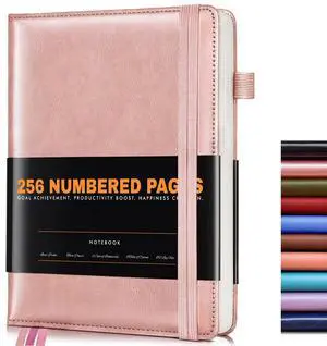 Lined Journal Notebook for Women Men, 256 Numbered Pages Hardcover Leather Journals for Writing, A5 Journaling Notebooks, College Ruled Journal for Business Work School 5.75" x 8.38" Champagne Lined Journal Notebook for Women Men, 256 Numbered Pages Hardcover Leather Journals for Writing, A5 Journaling Notebooks, College Ruled Journal for Business Work School 5.75" x 8.38" Champagne