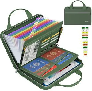 Fireproof Accordion File Organizer, Expanding File Folder, Green 13 Pocket Colorful, Handle, Zipper & Labels, Multi-Pockets Paper Organizer, for Letter A4 Files, Home, Office, School Fireproof Accordion File Organizer, Expanding File Folder, Green 13 Pocket Colorful, Handle, Zipper & Labels, Multi-Pockets Paper Organizer, for Letter A4 Files, Home, Office, School
