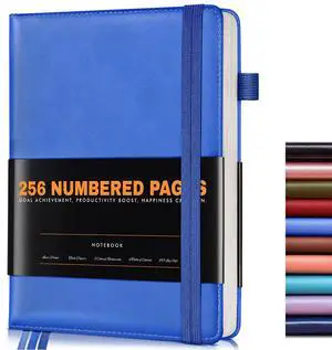 Lined Journal Notebook for Women Men, 256 Numbered Pages Hardcover Leather Journals for Writing, A5 Journaling Notebooks, College Ruled Journal for Business Work School Note Taking 5.75" x 8.38" Blue Lined Journal Notebook for Women Men, 256 Numbered Pages Hardcover Leather Journals for Writing, A5 Journaling Notebooks, College Ruled Journal for Business Work School Note Taking 5.75" x 8.38" Blue