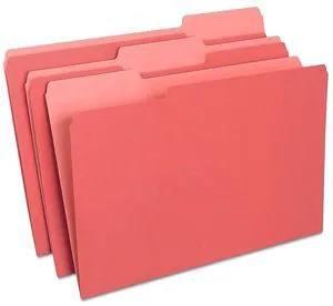 File Folders, Legal Size, 1/3-Cut Tabs, Red, 200/Carton Durable paper stock for everyday legal-size document organization File Folders, Legal Size, 1/3-Cut Tabs, Red, 200/Carton Durable paper stock for everyday legal-size document organization