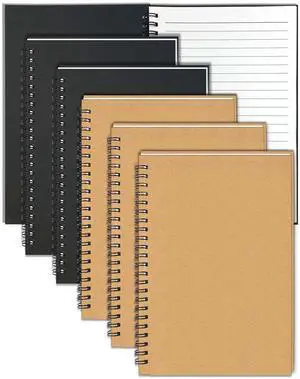 6Pack Small Spiral Notebook A5, 8.25x5.5 120 Lined Pages Wide Ruled Spiral Journal Bulk Blank Kraft Cover Spiral Bound Notebook & Writing Pads for Home Office Meeting Work Note Taking 6Pack Small Spiral Notebook A5, 8.25x5.5 120 Lined Pages Wide Ruled Spiral Journal Bulk Blank Kraft Cover Spiral Bound Notebook & Writing Pads for Home Office Meeting Work Note Taking