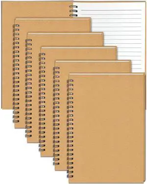 6Pack Spiral Notebook, 5.7x8.3 Small Notebooks for Work 120 Page Note Pads Multipack Blank Kraft A5 College Ruled Notebook Journal Spiral Bound for Writing Lined Notepad for Office School Journaling 6Pack Spiral Notebook, 5.7x8.3 Small Notebooks for Work 120 Page Note Pads Multipack Blank Kraft A5 College Ruled Notebook Journal Spiral Bound for Writing Lined Notepad for Office School Journaling