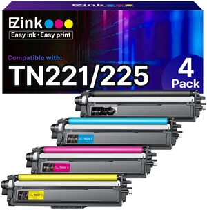 TN221 TN225 Compatible for Brother TN221 TN225 Toner Cartridge to Use with MFC-9130CW HL-3170CDW HL-3180CDW MFC-9340CDW MFC-9330CDW Printer (1 Black 1 Cyan 1 Magenta 1 Yellow, 4 Pack) TN221 TN225 Compatible for Brother TN221 TN225 Toner Cartridge to Use with MFC-9130CW HL-3170CDW HL-3180CDW MFC-9340CDW MFC-9330CDW Printer (1 Black 1 Cyan 1 Magenta 1 Yellow, 4 Pack)