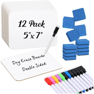 12 Sets Small White Boards Dry Erase 5"x7" Mini Double Sided Mini White Boards with Markers Erasers Holders, For Students Classroom Teacher Practice, Portable Personal Writing Surfaces 12 Sets Small White Boards Dry Erase 5"x7" Mini Double Sided Mini White Boards with Markers Erasers Holders, For Students Classroom Teacher Practice, Portable Personal Writing Surfaces