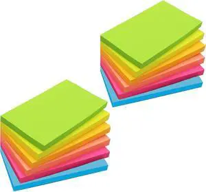 960 Sheets 3 in x 5 in Large Sticky Notes, 76 x 127 mm 6 Pads Assorted Self-Stick Pads for Notebook,Office,School and Home,80 Sheets/Pad (12 Pads Brillant) 960 Sheets 3 in x 5 in Large Sticky Notes, 76 x 127 mm 6 Pads Assorted Self-Stick Pads for Notebook,Office,School and Home,80 Sheets/Pad (12 Pads Brillant)