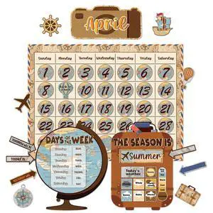 Travel the Map Calendar Bulletin Board Set for Classroom Decoration Adventure Calendar Seasons Weather Chart Explore CTP Bulletin Board Paper-Cuts for Teachers Elementary School Classroom Travel the Map Calendar Bulletin Board Set for Classroom Decoration Adventure Calendar Seasons Weather Chart Explore CTP Bulletin Board Paper-Cuts for Teachers Elementary School Classroom