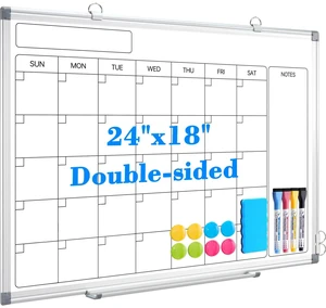 Calendar Whiteboard 24x18 Double-Sided Dry Erase Board for Wall Monthly Magnetic Calendar, 11-Layer, Wall Mount Hanging, Office Home School, Easy Clean Aluminum Frame, Full Accessories Calendar Whiteboard 24x18 Double-Sided Dry Erase Board for Wall Monthly Magnetic Calendar, 11-Layer, Wall Mount Hanging, Office Home School, Easy Clean Aluminum Frame, Full Accessories
