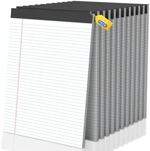 Legal Pads 8.5 X11.75, Narrow Ruled Notepads, 12 Pack White Legal Pads Tear Off Notepad, Perforated Writing Pad, Notebook Paper College Ruled, Notepads for Office Home School, 30 Sheet/Pad Legal Pads 8.5 X11.75, Narrow Ruled Notepads, 12 Pack White Legal Pads Tear Off Notepad, Perforated Writing Pad, Notebook Paper College Ruled, Notepads for Office Home School, 30 Sheet/Pad