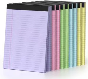 10 Pack 8.5 x 11 Legal Pads Colored Legal Pads Wide Ruled Note Pads 8.5x11 Multicolor Perforated Note Pads 8.5 x 11 with Sturdy White Back, Writing Pad,30 Sheets Per Notepad for School, Home, Office 10 Pack 8.5 x 11 Legal Pads Colored Legal Pads Wide Ruled Note Pads 8.5x11 Multicolor Perforated Note Pads 8.5 x 11 with Sturdy White Back, Writing Pad,30 Sheets Per Notepad for School, Home, Office