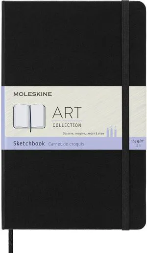 Art Plus Sketchbook, Large, Plain, Black, Hard Cover (5 x 8.25) Large 5" x 8.25" 104-page sketchbook with 165 gsm paper for drawing, illustration, and dry media Art Plus Sketchbook, Large, Plain, Black, Hard Cover (5 x 8.25) Large 5" x 8.25" 104-page sketchbook with 165 gsm paper for drawing, illustration, and dry media