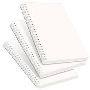 Blank Journal Notebook, 160 Pages per Pack, A5 Size (5.7'' × 8.3'') 3-Pack, 100 GSM Thick Paper, Spiral-bound, Flexible Plastic Cover, for Sketching, Drawing, Painting Blank Journal Notebook, 160 Pages per Pack, A5 Size (5.7'' × 8.3'') 3-Pack, 100 GSM Thick Paper, Spiral-bound, Flexible Plastic Cover, for Sketching, Drawing, Painting