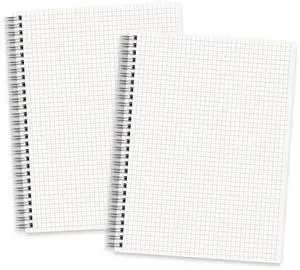 Graph Grid Paper Notebook, 160 Pages per Pack, B5 (7.6'' × 10'') 2-Pack, 100 GSM Thick Paper, Spiral-bound, Flexible Plastic Cover, for Students, Homework, Math, Engineering Graph Grid Paper Notebook, 160 Pages per Pack, B5 (7.6'' × 10'') 2-Pack, 100 GSM Thick Paper, Spiral-bound, Flexible Plastic Cover, for Students, Homework, Math, Engineering