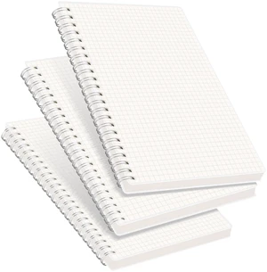 Graph Grid Paper Notebook, 160 Pages per Pack, A5 (5.7'' × 8.3'') 3-Pack, 100 GSM Thick Paper, Spiral-bound, Flexible Plastic Cover, for Students, Homework, Math, Engineering Graph Grid Paper Notebook, 160 Pages per Pack, A5 (5.7'' × 8.3'') 3-Pack, 100 GSM Thick Paper, Spiral-bound, Flexible Plastic Cover, for Students, Homework, Math, Engineering