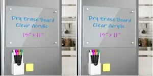 Acrylic Note Board Refrigerator Dry Erase Board Magnetic Clear 15x11 Includes 4 Dry Erase Markers (Pack of 2) Acrylic Note Board Refrigerator Dry Erase Board Magnetic Clear 15x11 Includes 4 Dry Erase Markers (Pack of 2)