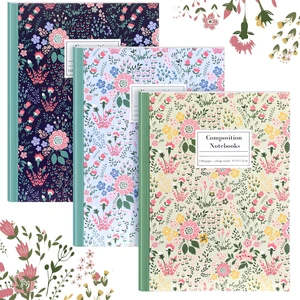 3 Pcs Wildflower Cute Composition Notebook College Ruled Bulk Back to School Supplies, 7-1/2" x 9-3/4", 110 Pages Each, Floral Aesthetic Composition Notebook, Office Teacher Student Gifts 3 Pcs Wildflower Cute Composition Notebook College Ruled Bulk Back to School Supplies, 7-1/2" x 9-3/4", 110 Pages Each, Floral Aesthetic Composition Notebook, Office Teacher Student Gifts