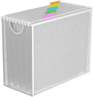 Letter-Size Hanging File Organizer (White, with 5 Grey Folders) File Holder Filing Box for Desk, Metal Mesh Desk File Folder Storage for Office(No Assembly Required) Letter-Size Hanging File Organizer (White, with 5 Grey Folders) File Holder Filing Box for Desk, Metal Mesh Desk File Folder Storage for Office(No Assembly Required)