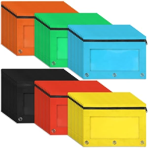 72 Pack Pencil Pouch for 3 Ring Binder 6 Colors for School Office Supplies Pencil Pouch for 3 Ring Binder in 6 Assorted Color, Smooth Zipper Pouch Bulk for School and Office Supplies with Clear Window 72 Pack Pencil Pouch for 3 Ring Binder 6 Colors for School Office Supplies Pencil Pouch for 3 Ring Binder in 6 Assorted Color, Smooth Zipper Pouch Bulk for School and Office Supplies with Clear Window