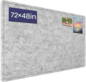 Large Bulletin Board 72" x 48" Felt Cork Board,Decor Pin Board, Silver Gray Cork Board Alternative for Wall, Foldable Self-Adhesive Vision Board Prayer Board with Pushpins for Home Office Classroom Large Bulletin Board 72" x 48" Felt Cork Board,Decor Pin Board, Silver Gray Cork Board Alternative for Wall, Foldable Self-Adhesive Vision Board Prayer Board with Pushpins for Home Office Classroom