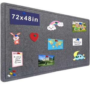 Large Bulletin Board 72" x 48" Felt Cork Board - Decor Pin Board, Dark Gray Cork Board Alternative for Wall, Foldable Self-Adhesive Vision Board Prayer Board with Pushpins for Home Office Classroom Large Bulletin Board 72" x 48" Felt Cork Board - Decor Pin Board, Dark Gray Cork Board Alternative for Wall, Foldable Self-Adhesive Vision Board Prayer Board with Pushpins for Home Office Classroom