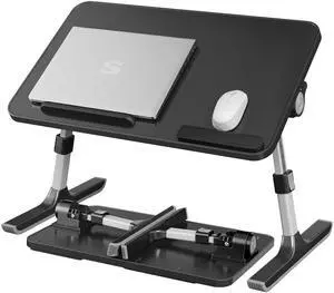 Bed Laptop Desk, Adjustable, 6 Heights, 20.5 x 11.8 Inches Portable Foldable Bed Table, for Bedroom and Living Room, Ink Black, ISLAND Collection ULLD117B101 Bed Laptop Desk, Adjustable, 6 Heights, 20.5 x 11.8 Inches Portable Foldable Bed Table, for Bedroom and Living Room, Ink Black, ISLAND Collection ULLD117B101