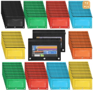 72 Pack Pencil Pouch For 3 Ring Binder Pencil Pouch In 6 Assorted Colors, Smooth Zipper Pencil Pouches Bulk For School and Office Supplies With Clear Window 72 Pack Pencil Pouch For 3 Ring Binder Pencil Pouch In 6 Assorted Colors, Smooth Zipper Pencil Pouches Bulk For School and Office Supplies With Clear Window