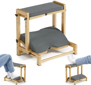 Double Step Foot Rest for Under Desk, 4 Adjustable Heights Bamboo Under Desk footrest with Soft Cushion, Dual-Layer Desk Foot Stool for Office Home Gaming, Natural Wood Foot Rests for Work Double Step Foot Rest for Under Desk, 4 Adjustable Heights Bamboo Under Desk footrest with Soft Cushion, Dual-Layer Desk Foot Stool for Office Home Gaming, Natural Wood Foot Rests for Work