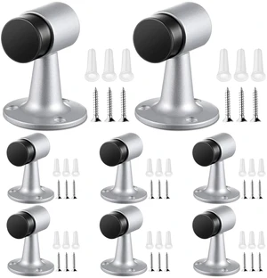 8 Pack Heavy Duty Floor Mounted Door Stop 3 in Aluminum Commercial Grade Door Stopper with Rubber Bumper & Stainless Steel Screws (Silver) 8 Pack Heavy Duty Floor Mounted Door Stop 3 in Aluminum Commercial Grade Door Stopper with Rubber Bumper & Stainless Steel Screws (Silver)