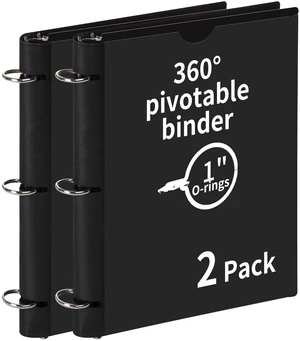 2 Pcs 360° Pivotable 3 Ring Binder, Soft 1 inch Binders 3 Ring, Flexible Thin Soft Three Ring Binder Fits 8.5" x 11", for Home, School and Office-Black 2 Pcs 360° Pivotable 3 Ring Binder, Soft 1 inch Binders 3 Ring, Flexible Thin Soft Three Ring Binder Fits 8.5" x 11", for Home, School and Office-Black