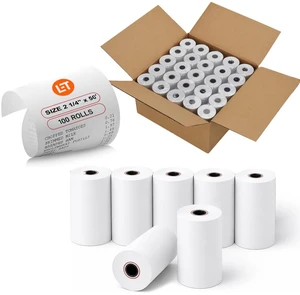(100 Rolls) 2 1/4 x 50 Thermal Paper Receipt Rolls, Premium Quality Thermal Printer Paper, Receipt Paper Rolls, Fits All POS Cash Registers, BPA Free (100 Rolls) 2 1/4 x 50 Thermal Paper Receipt Rolls, Premium Quality Thermal Printer Paper, Receipt Paper Rolls, Fits All POS Cash Registers, BPA Free