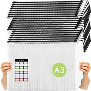 20pcs A3 17x12 Inch Mesh Zipper Pouches For Organizing Classroom And Storage, Extra Large Zipper Bags For Board Games And Puzzles 20pcs A3 17x12 Inch Mesh Zipper Pouches For Organizing Classroom And Storage, Extra Large Zipper Bags For Board Games And Puzzles