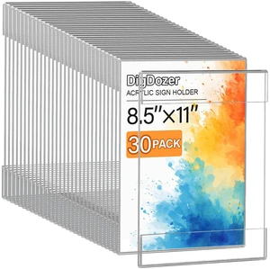30 Pcs Acrylic Sign Holder 8.5 x 11 - No Drilling Vertical Sign Holders with Adhesive, Clear Plastic Frames Paper Display Sign Holder for Office, Home, Store, Restaurant 30 Pcs Acrylic Sign Holder 8.5 x 11 - No Drilling Vertical Sign Holders with Adhesive, Clear Plastic Frames Paper Display Sign Holder for Office, Home, Store, Restaurant