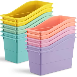 12 Packs Book Bins for Classroom Plastic Book Binder Holders Vertical Organizer Baskets Storage Boxes for Classroom Library Home Office Organization Stationery Supplies (Pastel Colors) 12 Packs Book Bins for Classroom Plastic Book Binder Holders Vertical Organizer Baskets Storage Boxes for Classroom Library Home Office Organization Stationery Supplies (Pastel Colors)