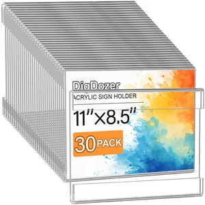 30 Pcs Acrylic Sign Holder 11 x 8.5 - No Drilling Horizontal Sign Holders with Adhesive, Clear Plastic Frames Paper Display Sign Holder for Office, Home, Store, Restaurant 30 Pcs Acrylic Sign Holder 11 x 8.5 - No Drilling Horizontal Sign Holders with Adhesive, Clear Plastic Frames Paper Display Sign Holder for Office, Home, Store, Restaurant